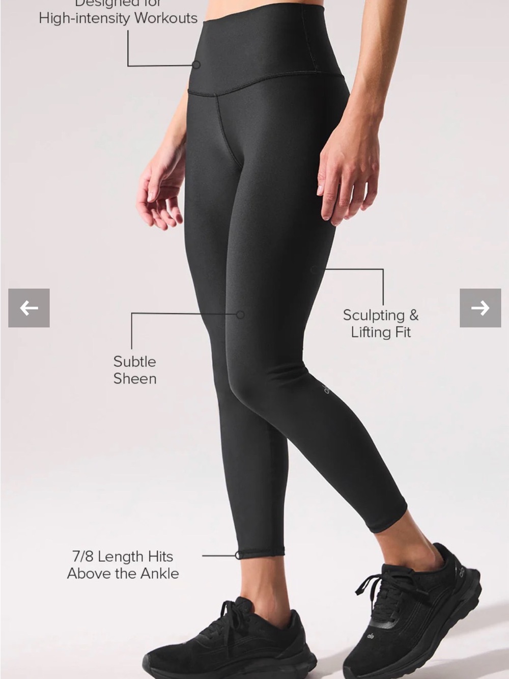 Alo High-Waist Airlift 7/8 Black Leggings - Picture 2 of 8